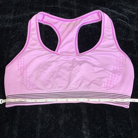 Women’s Large Blue with Black Stripes Racerback Sports Bra - No Padding - Picture 4 of 5